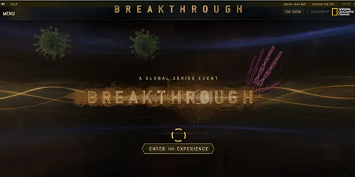 The entrance to National Geographic Channel's Breakthrough interactive web experience